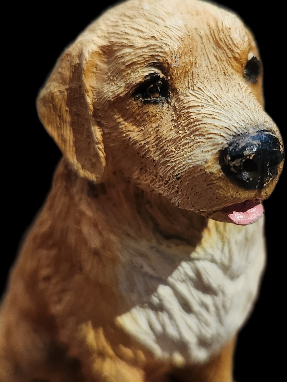 5" Appx Golden Retriever Stone Resin Figurine Statue Tan White Chest Dog Pet - Picture 7 of 10